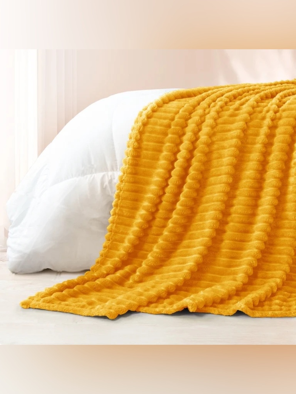 Queen Size Flannel Fleece Super Soft 3D Striped Jacquard Blanket Full/Queen - Picture 7 of 7